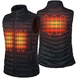 CONQUECO Men's Heated Vest Lightweight Electric Gilet Jacket with Battery Pack for Outdoors
