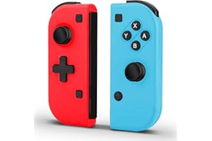 Tacilin Mando para Switch, Mandos Inalámbrico Controlador Wireless Joystick Mando con Wake Up Botón Turbo y Vibración Ajustable Giroscopio Botón para Switch/Lite/OLED(Rojo y Azul)