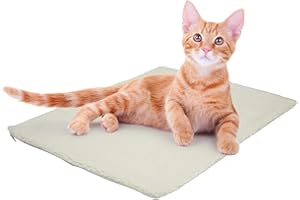 Fur & Bone Heated Cat Bed | Self-Heating Cat Mat with Removable Cover | Self-Warming Thermal Pad | Pet Blanket for Indoor Cats