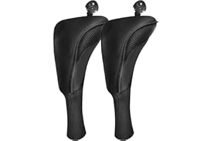 AXKAL Golf Wood Headcovers Driver Fairway Hybrid Interchangeable Number Tag 1or 2 Pack, Golf Club Covers Protective Zipper Fit All Wood Clubs