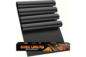HERZLG LIFE BBQ Grillmatte 50x40 cm Antihaft Backmatte Backpapier leicht zu reinigen und wiederverwendbar für Gasgrill, Backofen, Holzkohlegrill, Elektronischen Grill (4er Set)