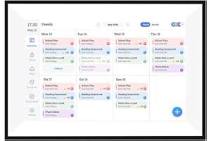 Fockety 10,1" digital kalender, interaktiv pekskärmsfamiljeplanerare med sysslor och måltidsplanerare, elektronisk kalender för familjeschema, effektivisera hushållsorganisationen