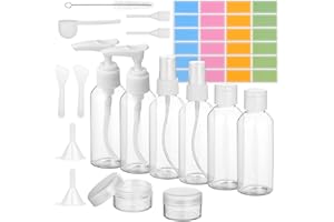 flintronic 80ml Flacons Vide de Voyage, Vaporisateurs Vides en Plastique Transparent de 80 ml, Petit Bouteilles de Voyage en Plastique, Ensemble Flacon Spray Vide Kit de Bouteille de Voyage