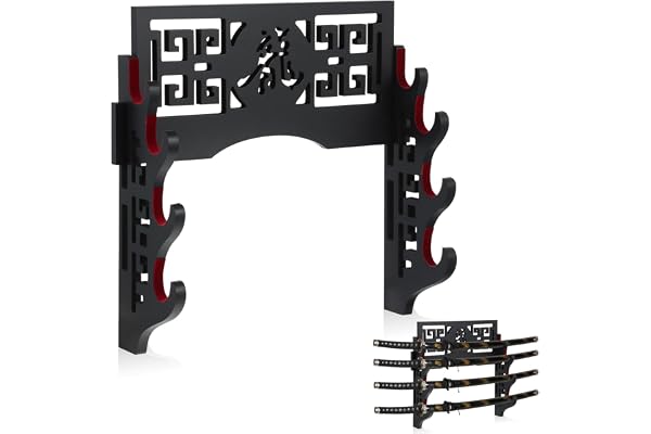 Z-fiber Velvet Protect Sword Support Mural Porte-épée présentoir pour Katana Wakizashi Genji et Samurai Swords Hollow, Tier