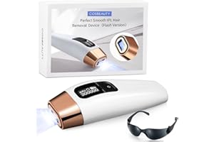 COSBEAUTY Epilatore Luce Pulsata IPL, Laser Epilatore Donna Uomo Perfetto, 2 Modalità 5 Livelli, Portatili Epilatore Laser per Corpo, Viso, Bikini, Ascelle, con Occhiali da Sole (Bianco sporco)
