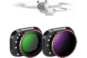 NEEWER Variables ND Filter Set kompatibel mit DJI Mini 3 Pro, ND2-32 (1-5 Stop) + ND64-512 (6-9 Stop) aus mehrschichtigem optischem Glas, Kamerazubehör Drohne für Fotografie, Luftvideografie