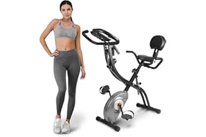 ATIVAFIT Bicicletta sportiva 3 in 1, per cyclette, fitness, per la parte superiore e inferiore del corpo, X-Bike con misurazione del polso e monitor LCD, pieghevole, per casa, ufficio, allenamento
