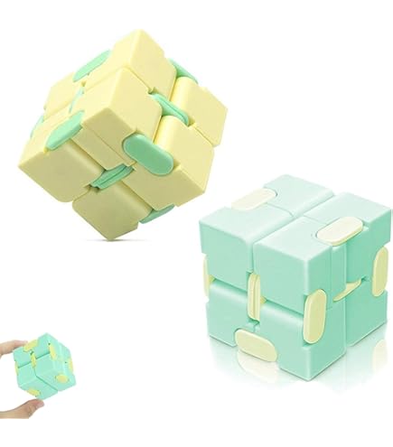 Haipky Infinity Cube Mini Hand Held Finger Fidget Puzzle Toy Stress Anxiety Relief For Adults Children ADD ADHD Good Gift Killing Time And Fun Magic (Blue Galaxy