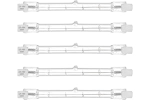 AHEVO 500W Equivalent R7s Linear Halogen Floodlight 7750lm 2700K 230V J118 500W Double Ended Security Light Bulb 118mm Length, Dimmable, Warm White, Pack of 5