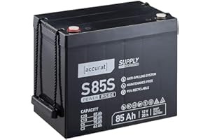 ‎ACCURAT Accurat AGM Batterie S85-12V, 85Ah, zyklenfest, wartungsfrei - VRLA Versorgungsbatterie, Blei Akku, Solarbatterie, Bootsbatterie für Wohnmobil, Wohnwagen, Camper, Bootsbatterie