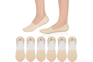 Teaaha 6 par niewidocznych damskich stopek, 35-38, krótkie, antypoślizgowe, letnie skarpety do sneakersów z silikonową podkładką, niewidoczne stopki, oddychające, krótkie skarpetki, kolor skóry
