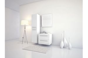 JOKEY Sieper I Badmöbel Set Libato, Waschtisch mit Unterschrank 60 x 50 cm, Hochschrank und Badspiegel I Weiß