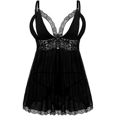 Babydoll Pizzo Viola Con Giarrettiera E Perizoma &ndash; Teddy Intimo Donna Taglie Forti