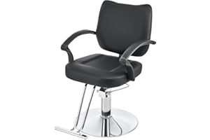‎CO-Z CO-Z Friseurstuhl Schwarz 45-60 cm Höhenverstellbare Friseurstühle Barber Stuhl 360° Drehbar Frisörstuhl 250KG Barberstuhl für Friseursalon Frisörladen Barbershop