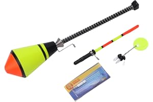 SEPTPENTA Flotteurs de Pêche, Ressort en Acier Inoxydable, Tige Flottante à Haute Teneur en Carbone, Flotteur de Pêche Entièrement Automatique avec Bâton Lumineux pour Rivières, Pêche en Mer et Autres Eaux