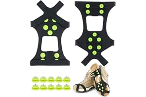 Fengzio Schuhspikes mit Extra20 Spikes Schuhkrallen für Schuhe im Winter Outdoor Anti Rutsch Steigeisen für Damen und Herren Schuh Spikes für Bergschuhe/Schuhkrallen/Eisspikes