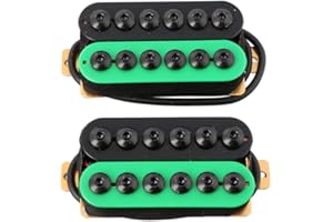 LYWS Tonabnehmer für E-Gitarre, Humbucker, Hals und Steg, Keramik, Grün + Schwarz