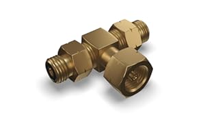 Drehmeister LPG T-Stück Adapter für alle Regler G.5 auf G.12 – Anschluss für 2 Gasflaschen oder Druckregler – Messing Verteiler für Großflasche W21.8 x 1/14 LH