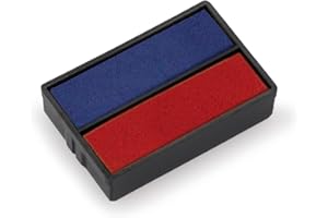 Cassette d'Encrage 6/4850 - Recharge Encre Tampon Encreur - Compatible Trodat Printy 4850 (6/4850/2 - Bicolore Bleu)/Rouge)