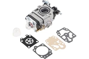 Hicello 15mm Carburatore per Decespugliatore 43cc 49cc 52cc compatibile con Florabest Decespugliator Multifunzione con Efco Decespugliatore tagliabordi a Scoppio Kit Carbu