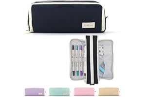 X SIM FITNESSX Piórnik, piórnik na długopisy, 3 przegródki, dla nastolatek i dziewcząt, duża pojemność, do szkoły i biura, Bawełna-czarny., piórnik