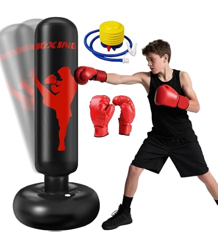 Sacco Da Boxe Gonfiabile Per Bambini – Autoportante 120cm, Con Base In Acqua/Aria, Antistress Per Ragazzi E Ragazze