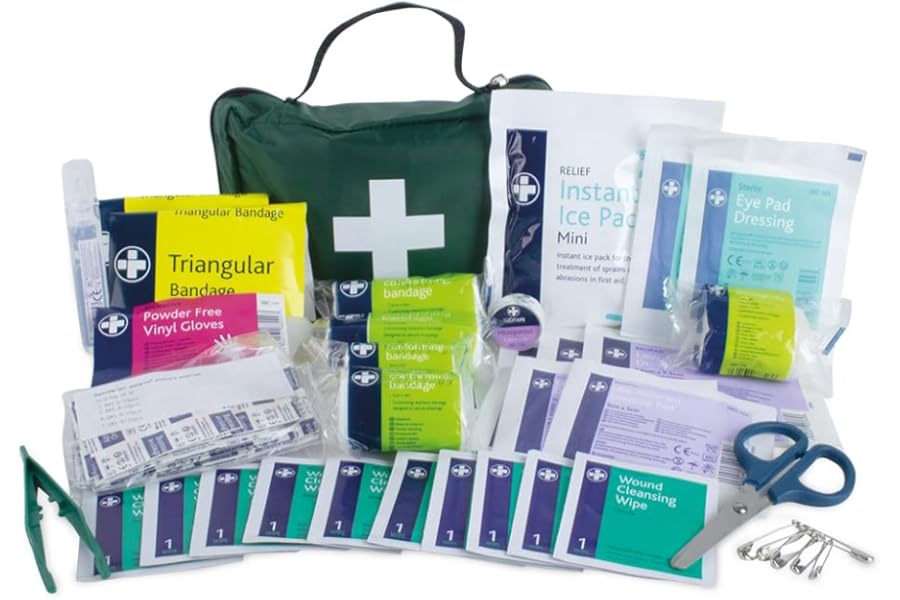 Lewis-Plast Premium First Aid Kit For Home Car Holiday And Workplace - Includes Bandages, Eye Pods, Ice Packs And Essentials For Everyday Situations, 90 Count (Pack of 1)