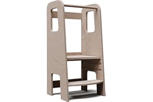 MOBLÌ Mobli Torre Montessoriana Bambini Trasformabile, Torre Montessoriana Facile da Trasportare, Learning Tower per Cameretta e Bagno, Torre di Apprendimento Montessori, Scala Sgabello Montessori in Legno