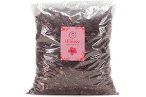 EL SAQUITO DE LA SALUD Flor de Jamaica, 1 kg Hibisco Premium calidad extra en estado natural para infusion fria de té detox, Hibiscus que ayuda a la dieta de manera segura, eficaz y natural (1000g)