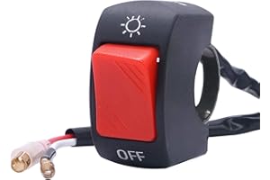 Taiss 12V 7/8″(22mm) Universal Motorcycle Handlebar Switch for U5 U7 U2 Motorcycles Scooter Electrombile Motorbike Headlight Red On Off Button F001-R