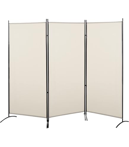 Fiqops Paravent En 3 Parties Sur Roulettes 263 X 181 Cm, Paravent D'extérieur Résistant Aux Intempéries Et Cloison De Séparation, Paravent Pour