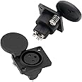 BODYA 2Pcs 3 Pin XLR Female Sockets Chassis Panel Plug Socket Connector for Audio Mobility Scooter