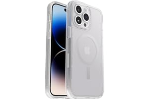 OtterBox Symmetry+ Przezroczyste Etui na iPhone 14 Pro Max na MagSafe, Wstrząsoodporny, Potrójnie Testowany Zgodnie ze Standardami Wojskowymi, Ochrona Antybakteryjna, Przezroczyste