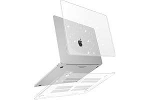 ZYB Etui kompatybilne z MacBook Pro 13 cali M2 2022 M1 2020-2016, model A2338 A2289 A2251 A2159 A1989 A1706 z Touch Bar, wąska, plastikowa, twarda obudowa ochronna, przezroczysty brokatowy