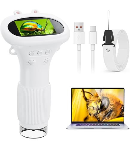Microscopio Mobile Per Bambini, Schermo IPS Da 2,0 Pollici, Microscopio - 11