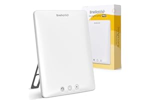 BrellaVio Tageslichtlampe PRO 12.000 Lux - Mit Tasche - UV-freie LED Tageslicht Simulation Lampe - Tageslichtleuchte für Zuhause/Büro/Schreibtisch (Weiß)