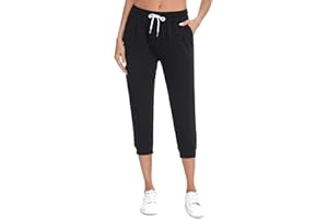 Sykooria Pantaloni Capri Donna Sportivi Pantaloni Tuta Donna Pinocchietti Donna Estivo Pantaloni Cropped Estivi 3/4 Pantaloni Sportivi Donna per Yoga Sport e Casual S-XXL