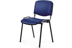 Topsit Chaise Visiteur, Chaise de conférence Structure en métal, rembourée et avec revêtement en Similicuir, Chaise empilable, pour la Maison, Le Bureau, la réception, Les Pauses.