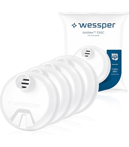 Gourde Filtrante Wessper 1L Tritan – Filtre Actitex Anti-chlore, Sans BPA, Beige
