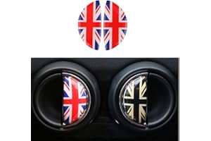 PCSG 3D Interior Door Handle Sticker Cover Decoration Styling For MINI Cooper S Clubman Cars Door Lock Logo (Red Blue White Union Jack)