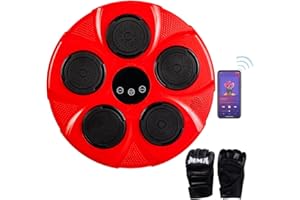 QCLUEU 2023 Nueva máquina de Boxeo Musical con Guantes de Boxeo,Máquina de Entrenamiento Musical de Boxeo Inteligente,Equipo de Boxeo USB electrónico montado en la Pared con conexión Bluetooth