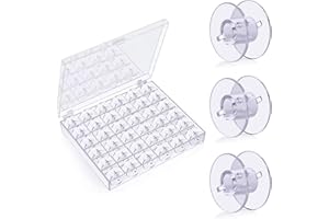 COZEVDNT 36pcs Sewing Machine Bobbins, Plastic Bobbins Sewing Machine, Sewing Machine Accessories with Bobbin Case, Sewing Accessories for Brother Singer Janome Toyota Household (Transparent)