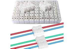 QitinDasen 62 szt., szybkozłączka sprężynowa, listwa zaciskowa, złącze przewodowe sprężynowe, złącze sprężynowe zaciskowe, do taśm LED (50 szt. CH2 + 12 szt. CH3)