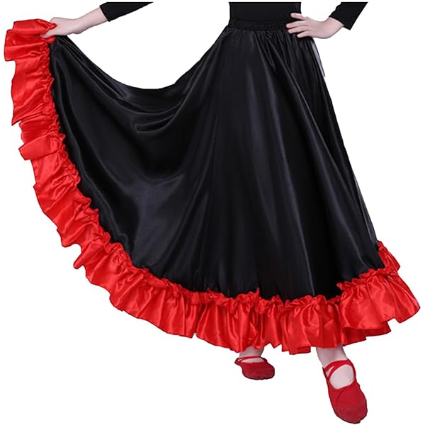 Vêtement Flamenco Fille Jupe De Flamenco 2 Volants Noir - Taille