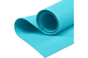 MADDMA Moosgummi 90cm breit ab 0,5m 23 Farben Schaumgummi PE Schaumstoff Basteln Stoff, gerollter Versand, Farbe:hellblau