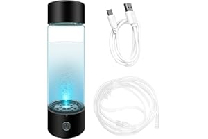 Irishom Hydrogen Water Bottle - 330ml PEM SPE Technology Rechargeable Hydrogen Water Bottle - Portable Hydrogen-Rich Water Ionizer Machine for Home Office Travel Daily Drinking
