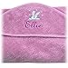 TowelsRus Personalised baby's name on our Soft Hooded Cotton Baby Wrap Towel in Pink 100% Cotton, 76cm x 76cm embroidered for you