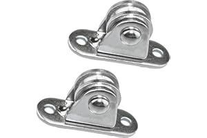 XIMINWZM 2Pcs Small Washing Line Pulley Wheel Kit, Detachable Stainless Pulley Block for Clothesline, Hanging Plants, Mobile Sliding Door