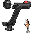 ATUMTEK Phone Tripod Mount, Universal Smartphone Mount Adapter with 2 Cold Shoe and 1/4" Screw, 360° Rotates and 180° Tilts Adjustable Tripod Phone Attachment Cell Phone Holder for Mobile Photography