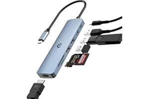 Hub USB C, AYCLIF Adaptateur USB C Dongle pour MacBook Pro, 7 en 1 USB C to HDMI Multport Adapter Compatible for MacBook Air and More (4K HDMI USB2.0/3.0 SD/TF Card Reader 100W PD)